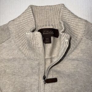 Tasso Elba Mens Ribbed Knit Full-Zip Sweater Jacket Size XXL Grandpacore Preppy